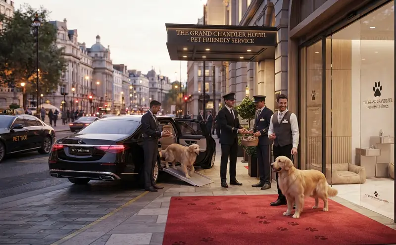 A driver escorting two children to their pet friendly car service